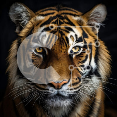 Intra Συλλεκτικό Ξύλινο Παζλ Plywood  4mm - Κοντινή όψη του προσώπου μιας τίγρης Σε Ξύλινο Κουτί - Διαστάσεις: 10x10 cm – 25 κομμάτια - Image 1