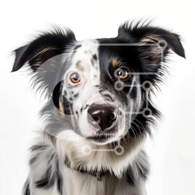 Intra Συλλεκτικό Ξύλινο Παζλ Plywood  4mm - Αξιολάτρευτη εικόνα ενός ασπρόμαυρου σκύλου κόλεϊ Σε Ξύλινο Κουτί - Διαστάσεις: 10x10 cm – 25 κομμάτια - Image 1