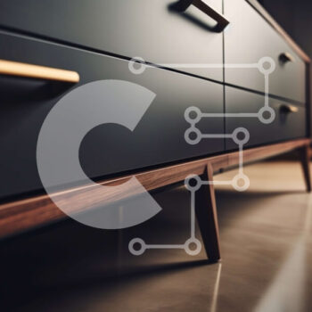 Intra Συλλεκτικό Ξύλινο Παζλ Plywood  4mm - Μοντέρνο μαύρο κομοδίνο με χρυσές πινελιές για μινιμαλιστικό εσωτερικό σχέδιο Σε Ξύλινο Κουτί - Διαστάσεις Puzzle: 10x10 cm – 25 κομμάτια - Image 1