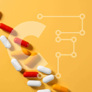 Intra Συλλεκτικό Ξύλινο Παζλ Plywood  4mm - Πολύχρωμα χάπια και κάψουλες σε πορτοκαλί φόντο Σε Ξύλινο Κουτί - Διαστάσεις Puzzle: 10x10 cm – 25 κομμάτια