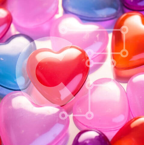 Intra Συλλεκτικό Ξύλινο Παζλ Plywood 4mm - Σύνθεση με πολύχρωμες πλαστικές χάντρες σε σχήμα καρδιάς Σε Ξύλινο Κουτί - Διαστάσεις Puzzle: 10x10 cm – 25 κομμάτια - Image 1