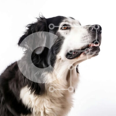 Intra Συλλεκτικό Ξύλινο Παζλ Plywood  4mm - Αξιολάτρευτη εικόνα ενός περίεργου ασπρόμαυρου σκύλου Σε Ξύλινο Κουτί - Διαστάσεις: 10x10 cm – 25 κομμάτια - Image 1