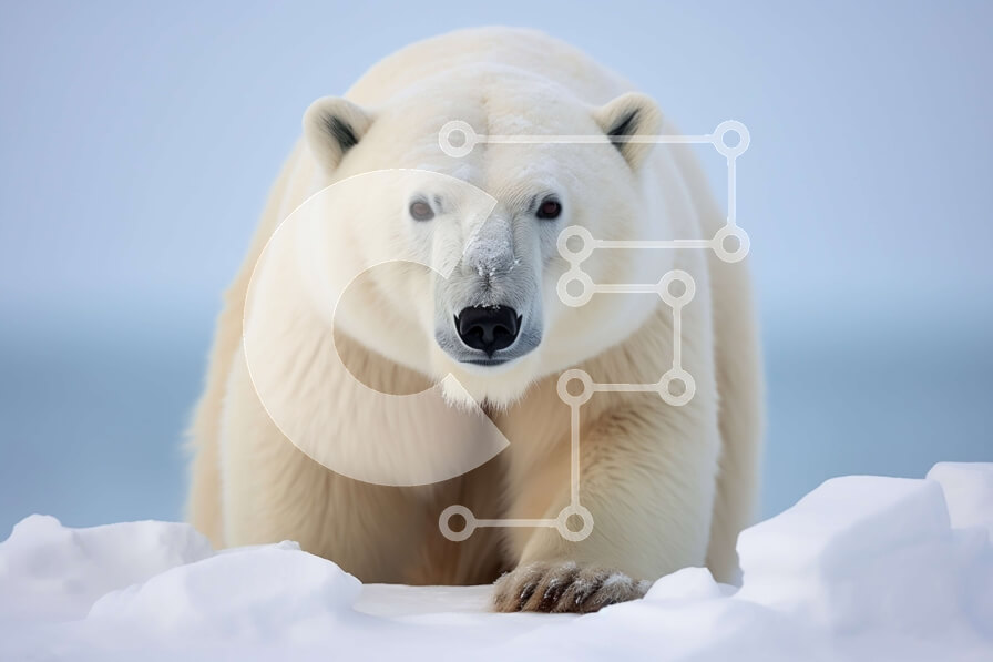 Intra Συλλεκτικό Ξύλινο Παζλ Plywood  4mm - Εκπληκτική εικόνα μιας πολικής αρκούδας που βρυχάται σε ένα χιονισμένο τοπίο Σε Ξύλινο Κουτί - Διαστάσεις: 10x10 cm – 25 κομμάτια