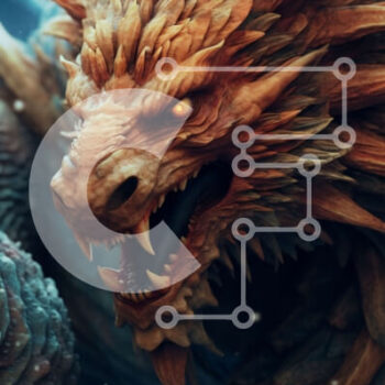 Intra Συλλεκτικό Ξύλινο Παζλ Plywood  4mm - Απόκοσμη εικόνα ενός πλάσματος που μοιάζει με δράκο σε ένα χιονισμένο τοπίο Σε Ξύλινο Κουτί - Διαστάσεις Puzzle: 10x10 cm – 25 κομμάτια - Image 1