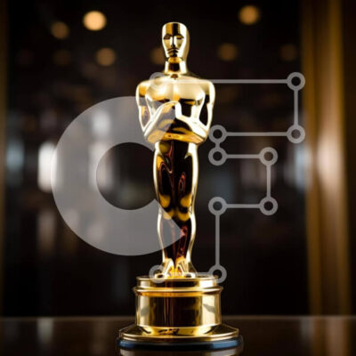 Intra Συλλεκτικό Ξύλινο Παζλ Plywood  4mm - Χρυσό άγαλμα Όσκαρ σε γυάλινο τραπέζι με φώτα γύρω Σε Ξύλινο Κουτί - Διαστάσεις Puzzle: 10x10 cm – 25 κομμάτια - Image 1