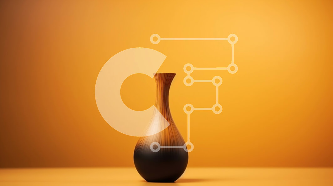 Intra Συλλεκτικό Ξύλινο Παζλ Plywood  4mm - Καφέ και μαύρο βάζο σε ξύλινη επιφάνεια Σε Ξύλινο Κουτί - Διαστάσεις: 10x10 cm – 25 κομμάτια