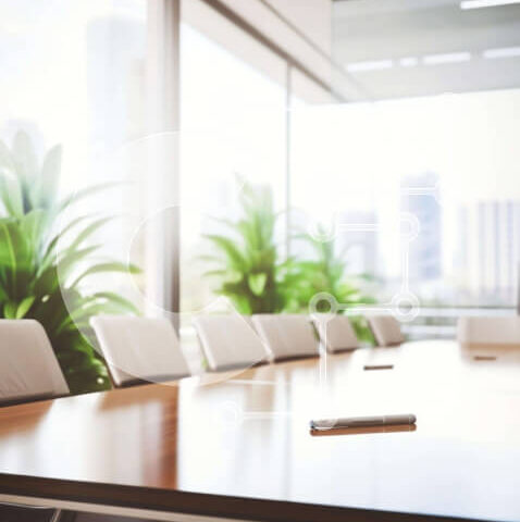 Intra Συλλεκτικό Ξύλινο Παζλ Plywood  4mm - Τραπέζι και καρέκλες συνεδριάσεων σε περιβάλλον γραφείου Σε Ξύλινο Κουτί - Διαστάσεις Puzzle: 10x10 cm – 25 κομμάτια - Image 1