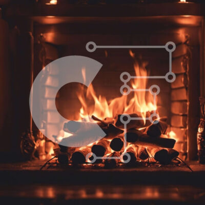 Intra Συλλεκτικό Ξύλινο Παζλ Plywood  4mm - Άνετο τζάκι με αναμμένη φωτιά και φως κεριών Σε Ξύλινο Κουτί - Διαστάσεις Puzzle: 10x10 cm – 25 κομμάτια - Image 1