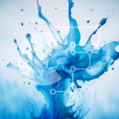 Intra Συλλεκτικό Ξύλινο Παζλ Plywood  4mm - Δονούμενος μπλε υγρός παφλασμός - αφηρημένη φωτογραφία αρχείου Σε Ξύλινο Κουτί - Διαστάσεις Puzzle: 10x10 cm – 25 κομμάτια - Image 1