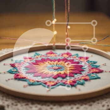 Intra Συλλεκτικό Ξύλινο Παζλ Plywood  4mm - Έργο τέχνης με πολύχρωμο κρίκο κεντήματος Mandala Σε Ξύλινο Κουτί - Διαστάσεις Puzzle: 10x10 cm – 25 κομμάτια - Image 1