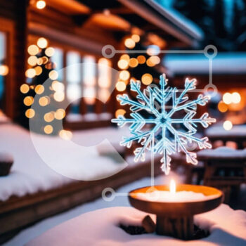 Intra Συλλεκτικό Ξύλινο Παζλ Plywood  4mm - Χειμερινή διακόσμηση με κεριά σε εξωτερικό χώρο τραπεζαρίας Σε Ξύλινο Κουτί - Διαστάσεις Puzzle: 10x10 cm – 25 κομμάτια - Image 1