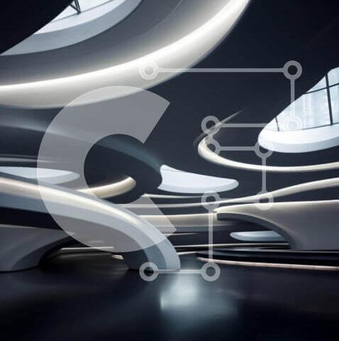 Intra Συλλεκτικό Ξύλινο Παζλ Plywood 4mm - Φουτουριστικό εσωτερικό κτιρίου με καμπυλωτούς τοίχους και οροφές Σε Ξύλινο Κουτί - Διαστάσεις Puzzle: 10x10 cm – 25 κομμάτια - Image 1