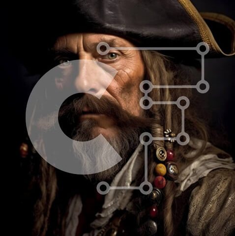 Intra Συλλεκτικό Ξύλινο Παζλ Plywood  4mm - Σοβαρός πειρατής με πλήρη στολή και εξοπλισμό Σε Ξύλινο Κουτί - Διαστάσεις Puzzle: 10x10 cm – 25 κομμάτια - Image 1