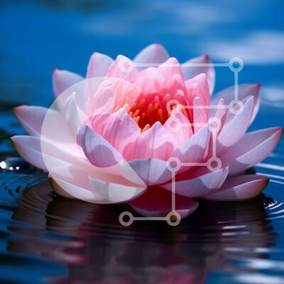 Intra Συλλεκτικό Ξύλινο Παζλ Plywood  4mm - Όμορφη εικόνα του ροζ λουλουδιού λωτού σε ήρεμο νερό Σε Ξύλινο Κουτί - Διαστάσεις: 10x10 cm – 25 κομμάτια - Image 1