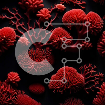 Intra Συλλεκτικό Ξύλινο Παζλ Plywood  4mm - Όμορφη εικόνα από κοντά της αποικίας κόκκινων κοραλλιών Σε Ξύλινο Κουτί - Διαστάσεις: 10x10 cm – 25 κομμάτια - Image 1