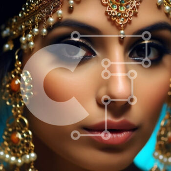 Intra Συλλεκτικό Ξύλινο Παζλ Plywood  4mm - Όμορφη εικόνα μιας γυναίκας με ένα παραδοσιακό ινδικό νυφικό Σε Ξύλινο Κουτί - Διαστάσεις Puzzle: 10x10 cm – 25 κομμάτια - Image 1