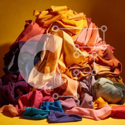 Intra Συλλεκτικό Ξύλινο Παζλ Plywood  4mm - Ζωντανό σωρό από υφάσματα σε ηλιόλουστο κίτρινο φόντο Σε Ξύλινο Κουτί - Διαστάσεις Puzzle: 10x10 cm – 25 κομμάτια - Image 1