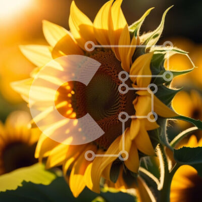 Intra Συλλεκτικό Ξύλινο Παζλ Plywood 4mm - Όμορφη κινηματογράφηση σε πρώτο πλάνο ηλιοτρόπιου ηλιοβασιλέματος με ζεστό χρυσό φως Σε Ξύλινο Κουτί - Διαστάσεις: 10x10 cm – 25 κομμάτια - Image 1