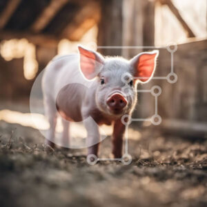 Intra Συλλεκτικό Ξύλινο Παζλ Plywood  4mm - Αξιολάτρευτο γουρούνι σε αχυρώνα Σε Ξύλινο Κουτί - Διαστάσεις: 10x10 cm – 25 κομμάτια