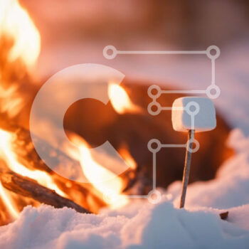 Intra Συλλεκτικό Ξύλινο Παζλ Plywood  4mm - Marshmallow Stick in the Snow with Fire Pit Σε Ξύλινο Κουτί - Διαστάσεις Puzzle: 10x10 cm – 25 κομμάτια - Image 1