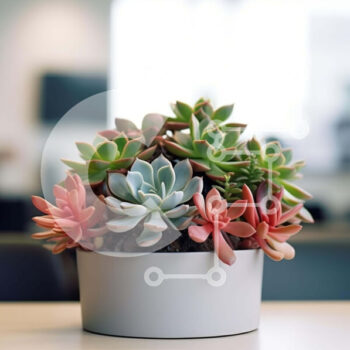 Intra Συλλεκτικό Ξύλινο Παζλ Plywood  4mm - Παχύφυτο σε γλάστρα σε τραπέζι γραφείου Σε Ξύλινο Κουτί - Διαστάσεις Puzzle: 10x10 cm – 25 κομμάτια - Image 1