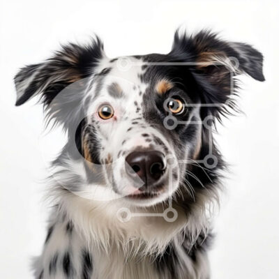 Intra Συλλεκτικό Ξύλινο Παζλ Plywood  4mm - Περίεργος ασπρόμαυρος σκύλος που κοιτάζει κατευθείαν την κάμερα Σε Ξύλινο Κουτί - Διαστάσεις: 10x10 cm – 25 κομμάτια - Image 1