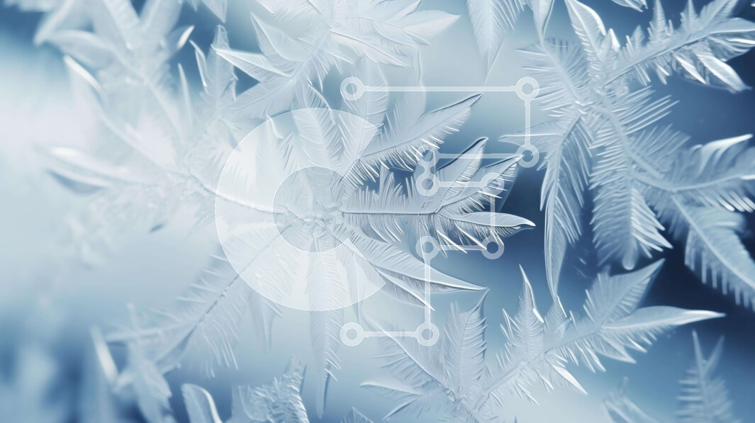 Intra Συλλεκτικό Ξύλινο Παζλ Plywood  4mm - Κοντινό πλάνο παγωμένων κρυστάλλων νιφάδας χιονιού σε γυάλινη επιφάνεια Σε Ξύλινο Κουτί - Διαστάσεις: 10x10 cm – 25 κομμάτια