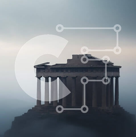 Intra Συλλεκτικό Ξύλινο Παζλ Plywood  4mm - Αρχαία δομή του Παρθενώνα σε ένα νησί στην ομίχλη Σε Ξύλινο Κουτί - Διαστάσεις Puzzle: 10x10 cm – 25 κομμάτια - Image 1