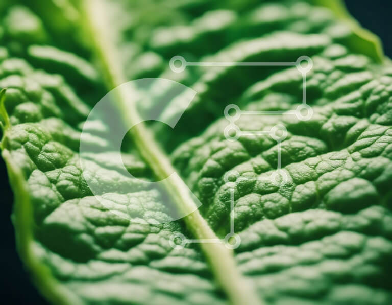 Intra Συλλεκτικό Ξύλινο Παζλ Plywood  4mm - Κοντινό πλάνο ενός φρέσκου και υγιούς πράσινου φύλλου Σε Ξύλινο Κουτί - Διαστάσεις: 10x10 cm – 25 κομμάτια