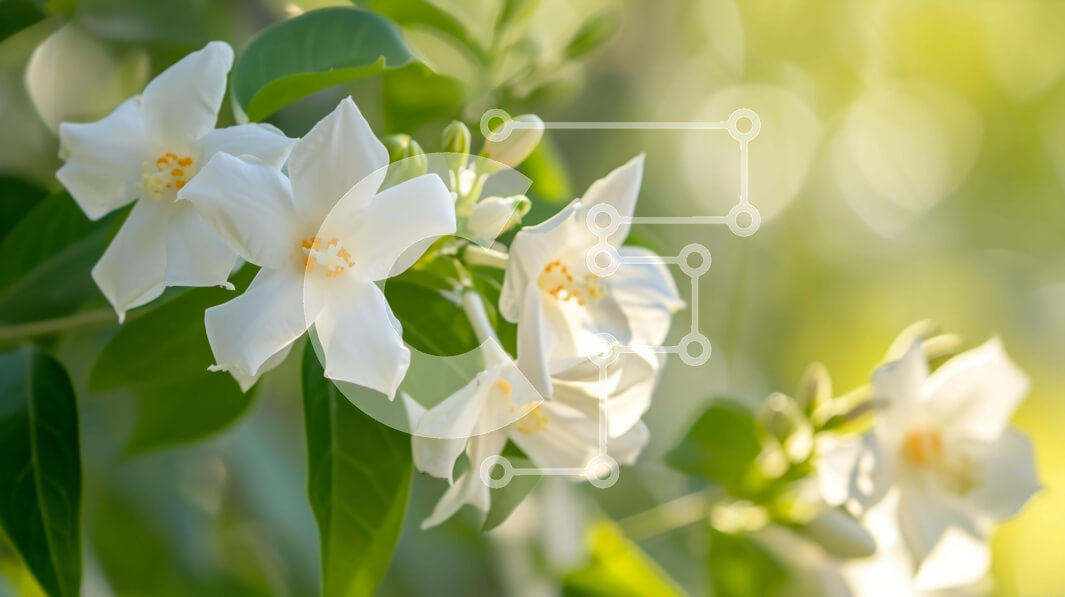 Intra Συλλεκτικό Ξύλινο Παζλ Plywood  4mm - Κοντινό πλάνο λευκών λουλουδιών στην άνθιση Σε Ξύλινο Κουτί - Διαστάσεις: 10x10 cm – 25 κομμάτια