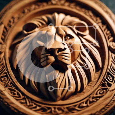 Intra Συλλεκτικό Ξύλινο Παζλ Plywood  4mm - Ξυλογλυπτική κεφαλή λιονταριού Σε Ξύλινο Κουτί - Διαστάσεις Puzzle: 10x10 cm – 25 κομμάτια - Image 1