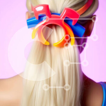 Intra Συλλεκτικό Ξύλινο Παζλ Plywood  4mm - Ξανθιά γυναίκα με πολύχρωμο αξεσουάρ μαλλιών με φιόγκο Σε Ξύλινο Κουτί - Διαστάσεις Puzzle: 10x10 cm – 25 κομμάτια - Image 1