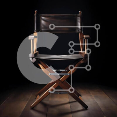 Intra Συλλεκτικό Ξύλινο Παζλ Plywood  4mm - Κενή καρέκλα σκηνοθέτη σε σκούρο ξύλινο πάτωμα Σε Ξύλινο Κουτί - Διαστάσεις: 10x10 cm – 25 κομμάτια - Image 1