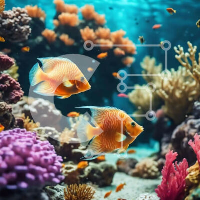 Intra Συλλεκτικό Ξύλινο Παζλ Plywood  4mm - Υποβρύχια σκηνή με αλληλεπιδρώντα ψάρια και κοραλλιογενείς υφάλους Σε Ξύλινο Κουτί - Διαστάσεις: 10x10 cm – 25 κομμάτια - Image 1