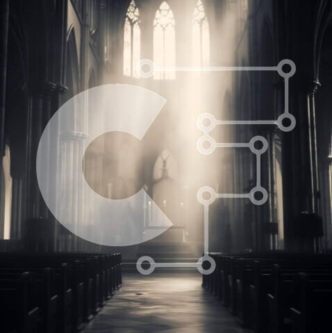 Intra Συλλεκτικό Ξύλινο Παζλ Plywood  4mm - Κενή εκκλησία με σειρές από στασίδια και κηροπήγια Σε Ξύλινο Κουτί - Διαστάσεις Puzzle: 10x10 cm – 25 κομμάτια - Image 1