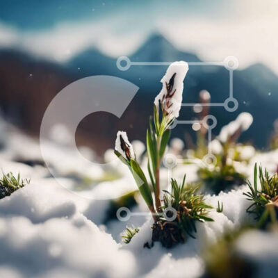 Intra Συλλεκτικό Ξύλινο Παζλ Plywood  4mm - Χιονισμένο λιβάδι με βουνά Σε Ξύλινο Κουτί - Διαστάσεις: 10x10 cm – 25 κομμάτια - Image 1