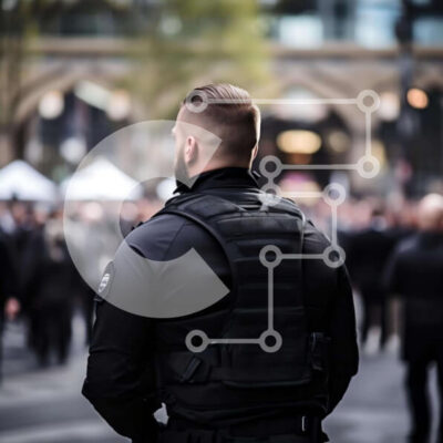 Intra Συλλεκτικό Ξύλινο Παζλ Plywood  4mm - Άνδρας με τα μαύρα που στέκεται στο αστικό περιβάλλον Σε Ξύλινο Κουτί - Διαστάσεις Puzzle: 10x10 cm – 25 κομμάτια - Image 1