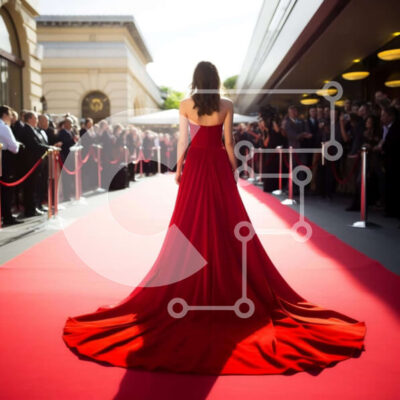 Intra Συλλεκτικό Ξύλινο Παζλ Plywood  4mm - Γυναίκα που περπατά κάτω από το κόκκινο χαλί Σε Ξύλινο Κουτί - Διαστάσεις Puzzle: 10x10 cm – 25 κομμάτια - Image 1