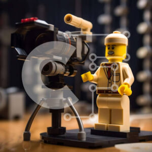 Intra Συλλεκτικό Ξύλινο Παζλ Plywood  4mm - Φιγούρα Lego με κάμερα και εξοπλισμό εγγραφής Σε Ξύλινο Κουτί - Διαστάσεις: 10x10 cm – 25 κομμάτια