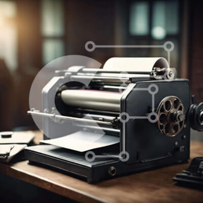 Intra Συλλεκτικό Ξύλινο Παζλ Plywood  4mm - Vintage γραφομηχανή σε ξύλινο τραπέζι με χαρτί και χαρτικά Σε Ξύλινο Κουτί - Διαστάσεις: 10x10 cm – 25 κομμάτια - Image 1