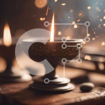 Intra Συλλεκτικό Ξύλινο Παζλ Plywood  4mm - Αναμμένα Μπαστούνια θυμιάματος σε ξύλινο τραπέζι Σε Ξύλινο Κουτί - Διαστάσεις Puzzle: 10x10 cm – 25 κομμάτια - Image 1