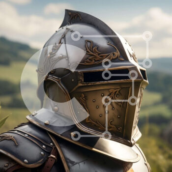 Intra Συλλεκτικό Ξύλινο Παζλ Plywood  4mm - Μεσαιωνικός ιππότης με πανοπλία σε χλοοτάπητα Σε Ξύλινο Κουτί - Διαστάσεις Puzzle: 10x10 cm – 25 κομμάτια - Image 1