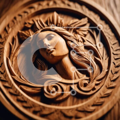 Intra Συλλεκτικό Ξύλινο Παζλ Plywood  4mm - Κυκλικό ξυλόγλυπτο με γυναικείο πρόσωπο Σε Ξύλινο Κουτί - Διαστάσεις Puzzle: 10x10 cm – 25 κομμάτια - Image 1