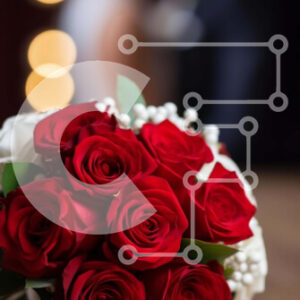 Intra Συλλεκτικό Ξύλινο Παζλ Plywood  4mm - Γιορτή αρραβώνων ή γάμου με κόκκινα τριαντάφυλλα σε ξύλινο τραπέζι Σε Ξύλινο Κουτί - Διαστάσεις: 10x10 cm – 25 κομμάτια