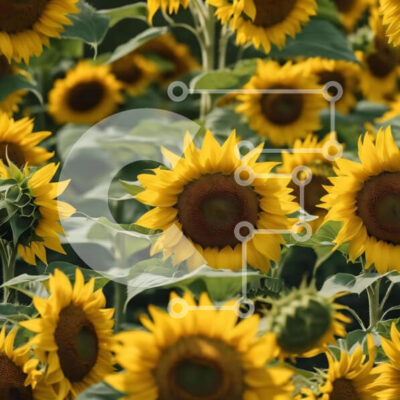 Intra Συλλεκτικό Ξύλινο Παζλ Plywood  4mm - Ζωντανό χωράφι με ηλίανθους σε πλήρη άνθιση Σε Ξύλινο Κουτί - Διαστάσεις: 10x10 cm – 25 κομμάτια - Image 1