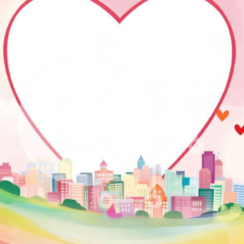 Intra Συλλεκτικό Ξύλινο Παζλ Plywood  4mm - Πλαίσιο σε σχήμα καρδιάς σε αστικό τοπίο Σε Ξύλινο Κουτί - Διαστάσεις Puzzle: 10x10 cm – 25 κομμάτια - Image 1