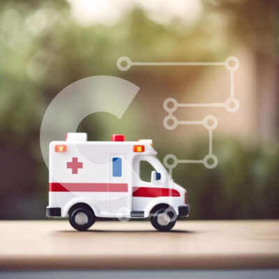 Intra Συλλεκτικό Ξύλινο Παζλ Plywood  4mm - Παιχνίδι όχημα έκτακτης ανάγκης σε ξύλινο τραπέζι με πράσινο φύλλωμα Σε Ξύλινο Κουτί - Διαστάσεις Puzzle: 10x10 cm – 25 κομμάτια - Image 1