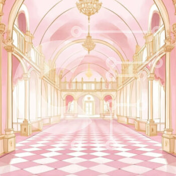 Intra Συλλεκτικό Ξύλινο Παζλ Plywood  4mm - Περίτεχνα διακοσμημένη αίθουσα χορού με ροζ και λευκό καρό πάτωμα Σε Ξύλινο Κουτί - Διαστάσεις Puzzle: 10x10 cm – 25 κομμάτια - Image 1