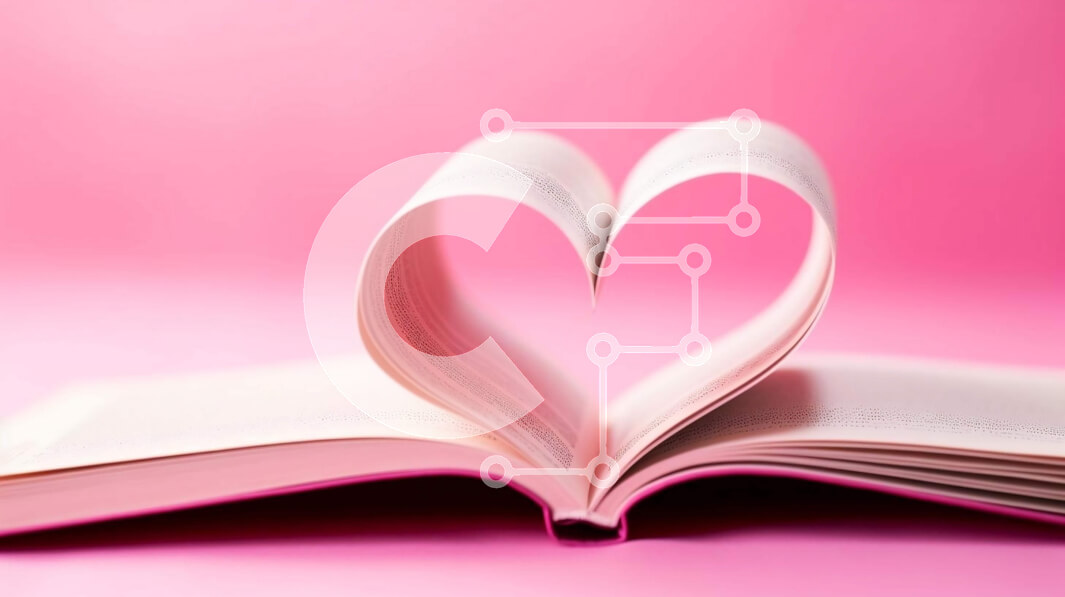 Intra Συλλεκτικό Ξύλινο Παζλ Plywood  4mm - Ανοιχτό βιβλίο σε σχήμα καρδιάς σε ροζ φόντο Σε Ξύλινο Κουτί - Διαστάσεις Puzzle: 10x10 cm – 25 κομμάτια