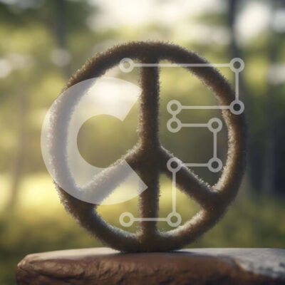 Intra Συλλεκτικό Ξύλινο Παζλ Plywood  4mm - Πινακίδα ειρήνης από ζύμη σε φυσικό περιβάλλον Σε Ξύλινο Κουτί - Διαστάσεις: 10x10 cm – 25 κομμάτια - Image 1